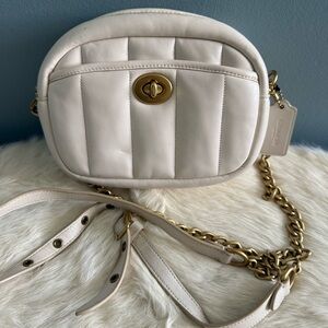 Coach Cream Small Quilted Camera Bag